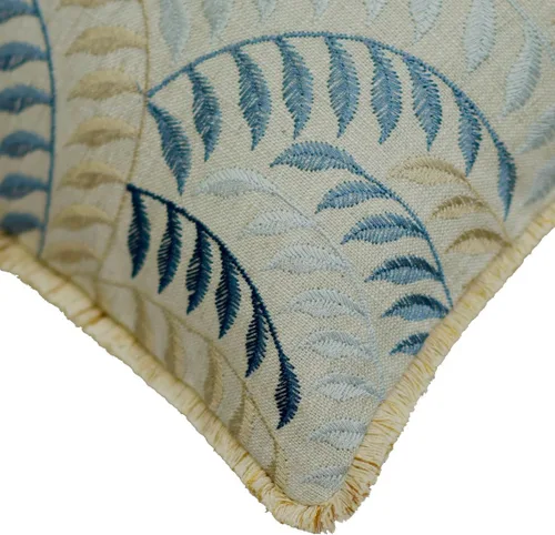 Vista 184 de The HomeCentric Funda de almohada con cremallera, funda de cojín azul de 12 x 12 pulgadas, funda de cojín de algodón bordado para sofá, diseño