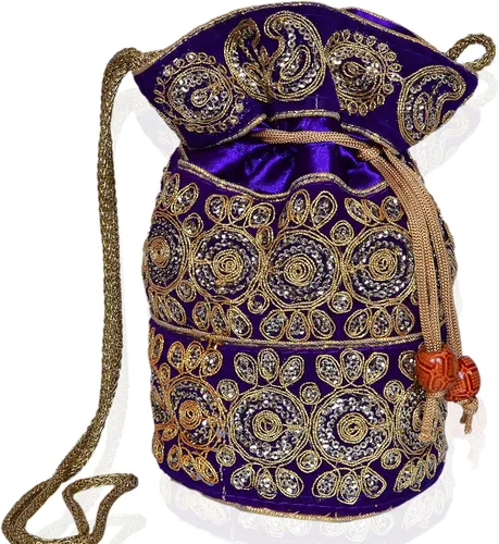 Vista 19 de Purpledip Potli Bags Bolso con cordón (Potli01$)