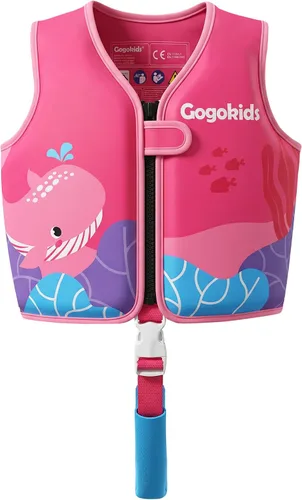 Vista 14 de Gogokids Toddler Swim Vest Pool Floaties for Kids 1-2-3-5-6-9-12 Yrs, Neoprene Swimming Jacket w/Adjustable Strap & Zip, Kids Pool Float Jacket