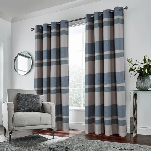 Vista 34 de always4u - Cortinas de cuadros beige con ojales, aspecto de lana, modernas para sala de estar y dormitorio, decoración del hogar, cortinas a
