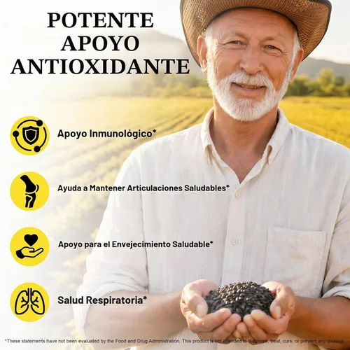 Vista 6 de Cápsulas de aceite de semilla negra 3000 mg, Nigella Sativa prensada