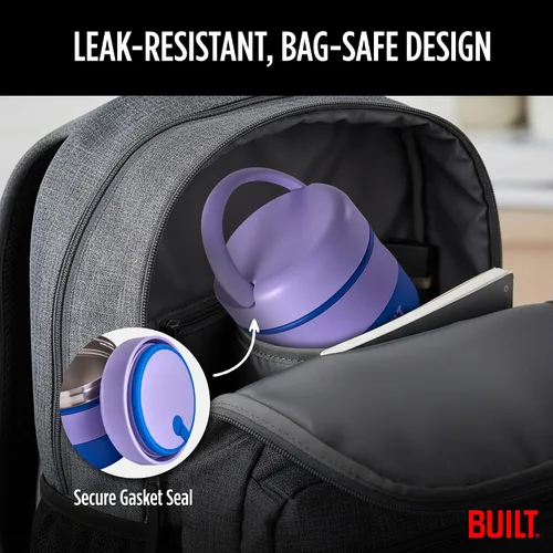 Vista 2 de Built Tarro de comida de boca ancha de 12 oz - PurpleBlue