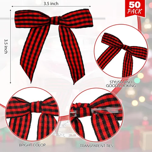 Vista 3 de Zopeal 30 vasos de Martini de plástico de Navidad de 5 onzas, copas de champán Margarita con lazo de 2.8 pulgadas para cumpleaños, despedida