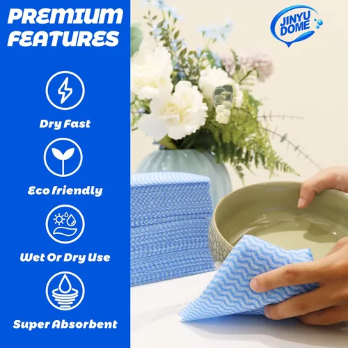 Vista 4 de Handi Wipes - Paños reutilizables, rollo de toalla de limpieza de cocina desechable azul, paño en J resistente, 100