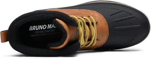 Vista 4 de Bruno Marc Botas de nieve impermeables aisladas para hombre, con forro de piel cálida, botas de invierno para exteriores