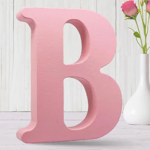 Vista 27 de AOCEAN Letras de madera rosa de 8 pulgadas, letras de madera sin terminar para decoración de pared, letras decorativas de pie, tablero