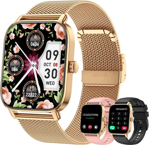 Vista 9 de Reloj Inteligente para Mujeres Rastreador de Fitness: Hacer y Contestar Llamadas Smartwatch Impermeable para Correr Compatible con Teléfono Android