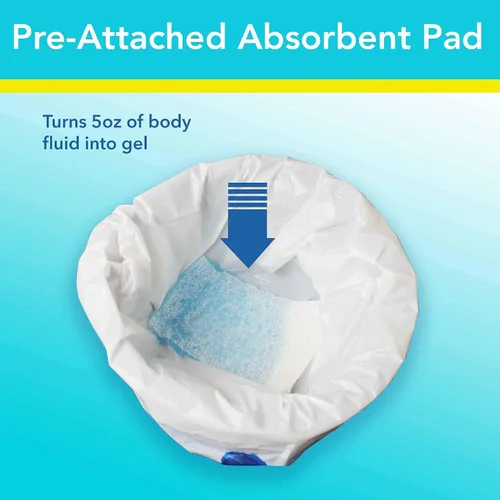 Vista 3 de Paquete de 30 forros desechables para orinal para niños pequeños, superabsorbentes, a prueba de fugas, con almohadilla absorbente, ajuste universal
