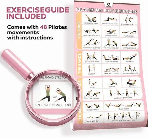Vista 4 de Pilates Kit, 15-Inch Pilates Ring with 1x Pilates Ball & 5X Bands Black