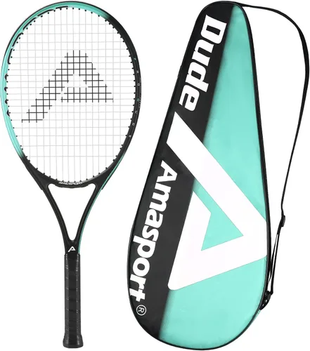 Vista 9 de AMA SPORT Adult Tennis Racket - Pre-Strung Light Balance 27 inch Tennis Racquet for Women and Men Grip Size 2-4 1/4
