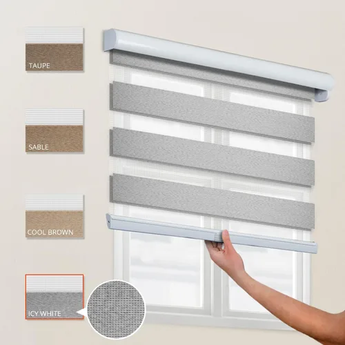 Vista 5 de CHICOLOGY Persianas de cebra personalizadas, persianas de cebra para ventanas, persianas de cebra para ventanas, persianas de cebra sin cordón