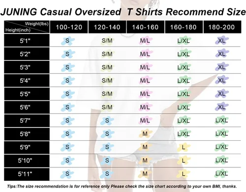 Vista 6 de JUNING Camisetas de gran tamaño para mujer, manga corta, cuello redondo, casual, suave, camiseta básica