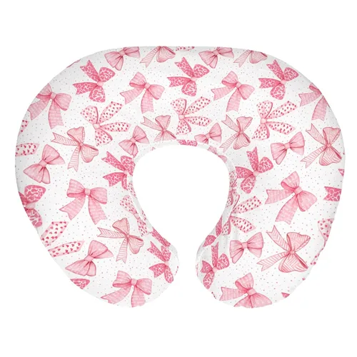 Vista 10 de Fundas de almohada de lactancia con lazos de Navidad para niños y niñas, fundas de almohada de lactancia a cuadros para lactancia materna, cintas