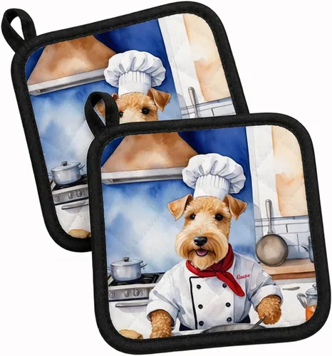 Vista 64 de Caroline's Treasures Coton de Tulear El Chef Par de Agarraderas de Ollas de Cocina Resistentes al Calor Juegos de Agarraderas de Ollas Almohadillas