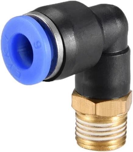 Vista 5 de M METERXITY Paquete de 10 accesorios de codo macho de tubo de empuje para conectar, conexión rápida de empuje de aire neumático, se aplica a