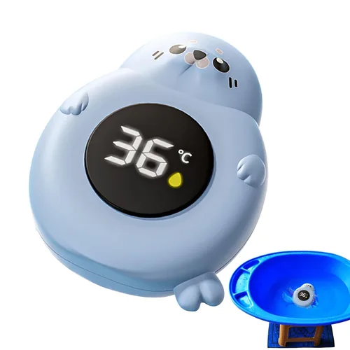 Vista 8 de Monitor de temperatura de baño para bebé, sensor de bañera, medidor impermeable Termómetro digital de piscina, pantalla flotante linda para bañera