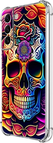 Vista 7 de Funda para Galaxy S22 Plus, protección contra caídas de rosas y mariposas azules, a prueba de golpes, de cuerpo completo, resistente a los arañazos