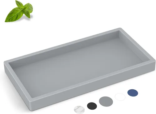 Vista 14 de Bandeja de baño de silicona, bandeja de baño pequeña negra a prueba de roturas, bandejas de tocador duraderas de silicona de alta calidad para Negro