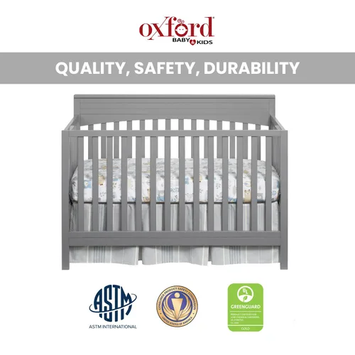 Vista 9 de Oxford Baby Harper - Cuna convertible 4 en 1, gris paloma, certificado GreenGuard Gold