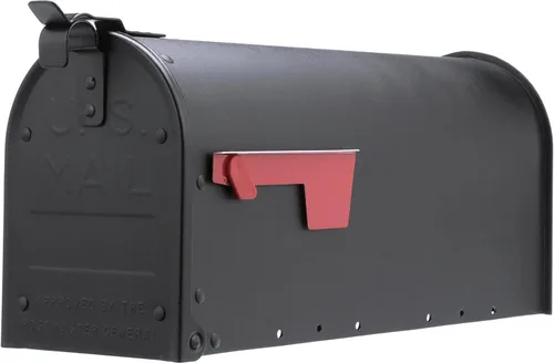Vista 11 de Architectural Mailboxes Admiral™ Buzón de Correo de Metal de Aluminio Resistente al Óxido Montado en Poste para Exterior, Negro, Buzón Grande