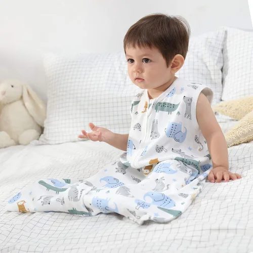 Vista 3 de Mosebears Saco de dormir para bebé con cremallera de 2 vías, saco de dormir de algodón de 0.5 TOG unisex (paquete de 2, L (12-18 meses))