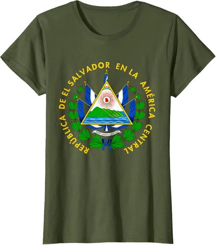 Vista 76 de Camiseta con diseño de emblema de la bandera de El Salvador