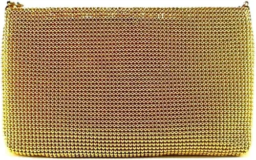 Vista 6 de Bolso de noche de malla metálica con cuentas de metal para mujer, para cóctel, fiesta, graduación, boda, banquete