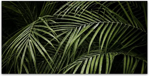 Vista 2 de Hojas de palmera tropicales, grandes, verde oscuro, cubiertas de luz fluorescente, 2 x 4, cubierta de luz de techo decorativo fluorescente
