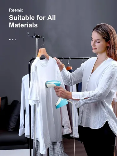 Vista 7 de Reemix Vaporizador para Ropa, Diseño Plegable de Mano, Removedor de Arrugas para Ropa, Vapor Penetrante Fuerte de 20g/min, Calentamiento Rápido