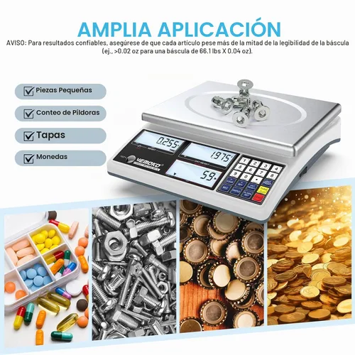 Vista 7 de Báscula de conteo industrial para piezas pequeñas, báscula digital de gramos de 66.1 lbs/66 libras con precisión de 0.04 oz, báscula electrónica