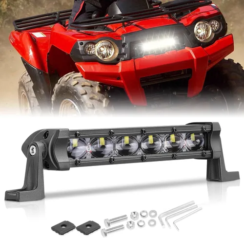 Vista 10 de Niwaker - Barra de luz LED de 6 pulgadas, 2 módulos LED de inundación de 96 W, luces de conducción de una sola fila, luz antiniebla todoterreno