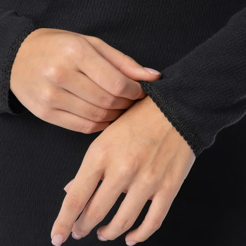 Vista 4 de Indera Ropa interior térmica de punto Raschel de algodón peinado para mujer Negro