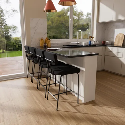 Vista 3 de GXJ - Juego de 3 taburetes de bar, taburetes de cocina con respaldos y patas de metal, taburetes de 26 pulgadas para altura de mostrador, tela
