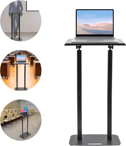 Vista 2 de YIYIBYUS Podio móvil desmontable acrílico transparente curvado para discursos, ceremonias de apertura, celebraciones y otras ocasiones