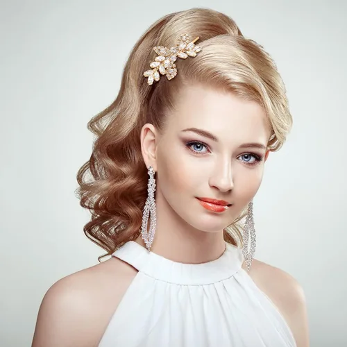 Vista 6 de Waydress 4 pinzas para el pelo con diamantes de imitación para boda, pasador de pelo de novia, diseño de hojas decorativas, accesorios de horquilla