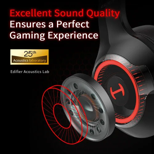 Vista 4 de HECATE by Edifier G33 - Auriculares USB para juegos sonido envolvente 71 auriculares sobre la oreja con micrófono desmontable con cancelación