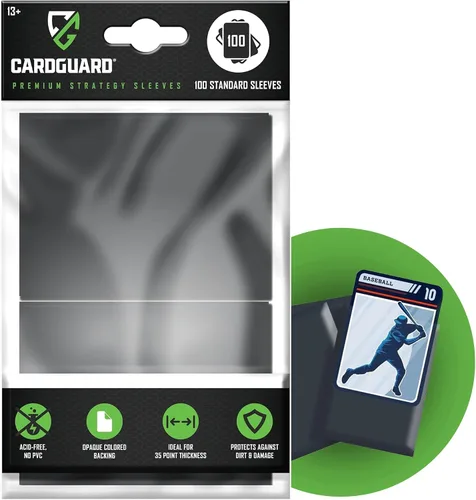 Vista 8 de CardGuard Fundas transparentes de alta calidad, 100 unidades, tamaño estándar para Pokémon, tarjetas deportivas, béisbol, fútbol y tarjetas Rojo