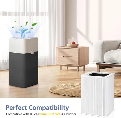 Vista 2 de Filtro de Reemplazo 121 Compatible con Purificador de Aire Blueair Blue Pure 121, Filtros HEPA 2-en-1 con Partícula y Filtro de Reemplazo de Carbón
