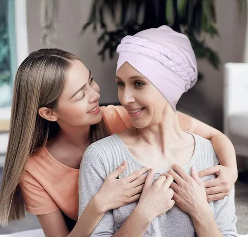 Vista 4 de Gorras de turbante africanas para mujer, gorro con torsión, preatado, doble trenza