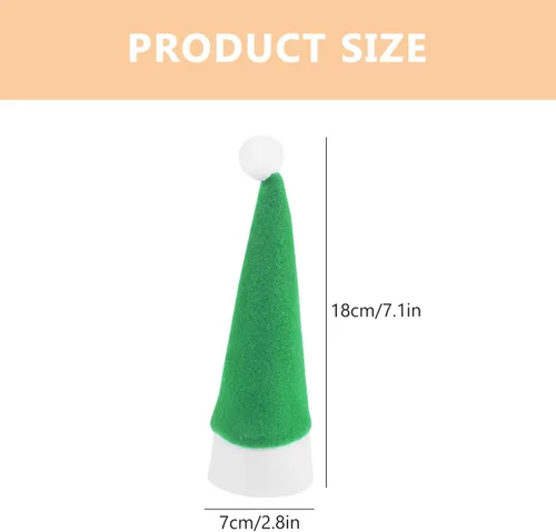 Vista 3 de Angoily 10 piezas de mini sombreros de Papá Noel de Navidad, soportes para cubiertos con bolsillos, tapas de botellas de vino, tapas de piruleta