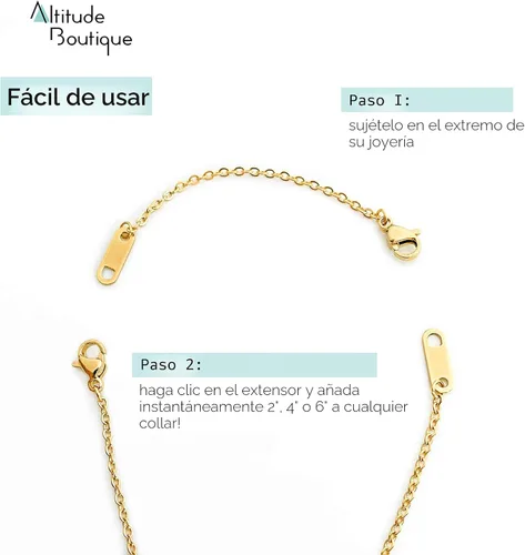 Vista 4 de Altitude Boutique Extensores de collar chapados en oro de 18 quilates, delicado juego de cadena extensora de collar para mujer, juego de 3 piezas