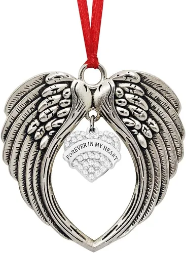 Vista 8 de JUPPE Regalos conmemorativos, regalos de condolencias por la pérdida de un padre amado, madre, alas de ángel, adorno de Navidad, decoración de un Un