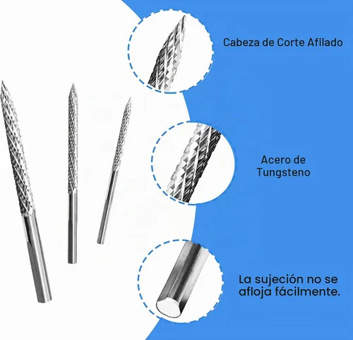 Vista 3 de Juego de brocas de carburo y escariador para reparación de neumáticos (paquete de 3) - 3 tamaños (3mm/4.5mm/6mm) para reparación de pinchazos