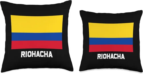 Vista 3 de Riohacha Colombia Flag Emblem Escudo Bandera Crest Throw Pillow