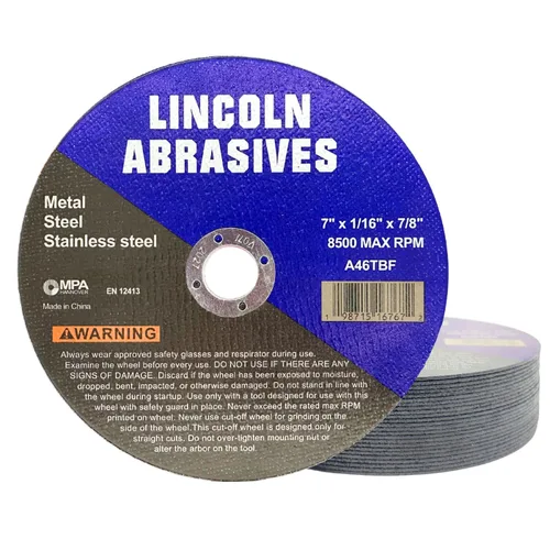 Vista 20 de Paquete de 25 ruedas de corte de 4.5" Lincoln Abrasives .040" Metal y acero inoxidable
