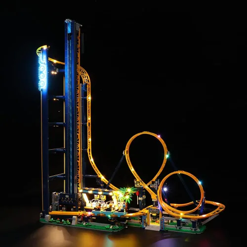Vista 5 de Kit de luz LED RC compatible con Lego 10303, kit de iluminación decorativa para (Loop Coaster 10303) modelo de bloques de construcción