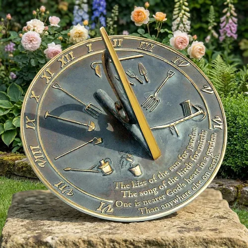 Vista 2 de Roma RM2307 Reloj de sol de latón "El beso del sol