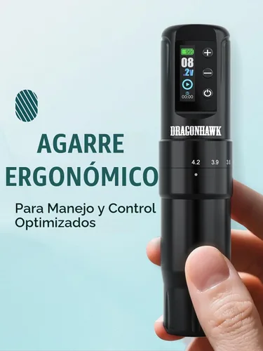 Vista 5 de Dragonhawk Atom2 Pro Kit de máquina de tatuaje inalámbrica con 2