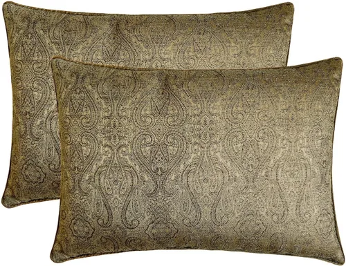 Vista 16 de The HomeCentric Fundas de almohada lumbares doradas de 12 x 14 pulgadas (11.8 x 13.8 in), de piel sintética, con diseño de animales, estilo moderno