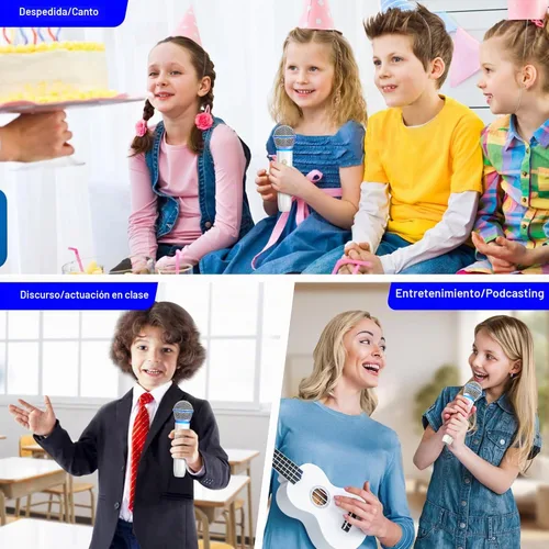 Vista 7 de Aokeo Micrófono inalámbrico con receptor recargable, micrófono de karaoke de mano dinámico UHF, rango de 100 pies, para altavoz amplificador